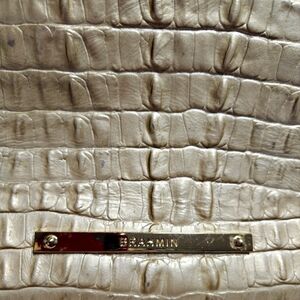 Brahmin Cream Crocodile Embossed Bag